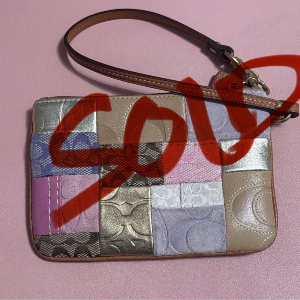 Sold Coach Patchwork Leather Wristlet